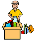 packing up stuff for the yard sale
